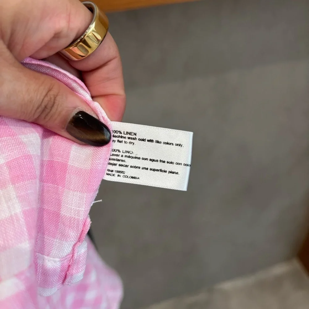 FRANKIES‎ BIKINIS Lou Gingham Shorts In Pink, Size S